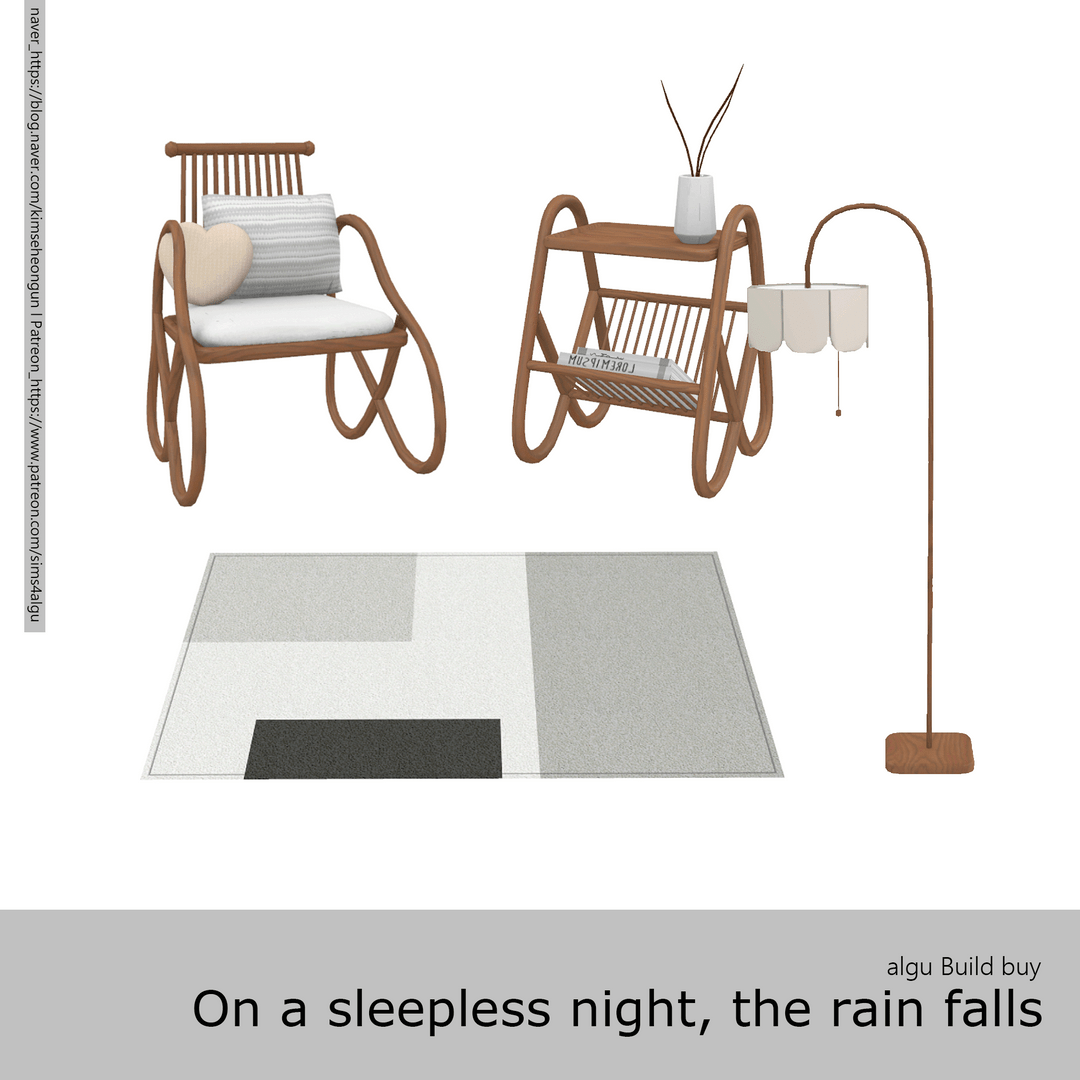 Скриншот мода Сет для зоны отдыха A Sleepless Night The Rain Falls